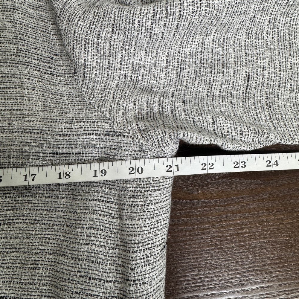 FLAX 100% Linen Tweed Lightweight Full Zip Front Jacket Gray Black & White Small - Picture 11 of 12